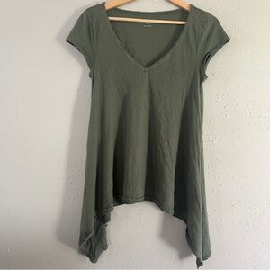 Express Green Asymmetrical Cap Sleeve Tunic Casual Lightweight Comfy Small